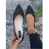 imageSweatyRocks Womens Pointed Fat Shoes Dressy Comfortable Office Shoes Closed Toe SandalsSolid Black