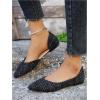 imageSweatyRocks Womens Pointed Fat Shoes Dressy Comfortable Office Shoes Closed Toe SandalsSolid Black