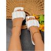 imageSweatyRocks Womens Ruched Slide Sandals Square Open Toe Outdoors Flat Sandals SlippersWhite