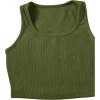 imageSweatyRocks Womens Suit Two Piece Outfits Sleeveless Crop Cami Top and Shorts SetArmy Green