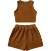 imageSweatyRocks Womens Suit Two Piece Outfits Sleeveless Crop Cami Top and Shorts SetSolid Brown