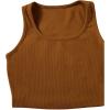 imageSweatyRocks Womens Suit Two Piece Outfits Sleeveless Crop Cami Top and Shorts SetSolid Brown