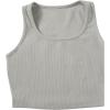 imageSweatyRocks Womens Suit Two Piece Outfits Sleeveless Crop Cami Top and Shorts SetSolid Light Grey