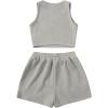 imageSweatyRocks Womens Suit Two Piece Outfits Sleeveless Crop Cami Top and Shorts SetSolid Light Grey