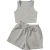 imageSweatyRocks Womens Suit Two Piece Outfits Sleeveless Crop Cami Top and Shorts SetSolid Light Grey