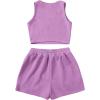 imageSweatyRocks Womens Suit Two Piece Outfits Sleeveless Crop Cami Top and Shorts SetViolet Purple