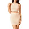 imageSweatyRocks Womens 2 Piece Outfits Crewneck Crop Tank Tops and Mini Skirts SetsWhite