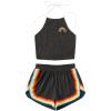 imageSweatyRocks Womens 2 Piece Set Halter Crop Top and Shorts SetDeep Grey