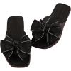 imageSweatyRocks Womens Bow Decor Open Toe Flat Sandals Single Band Solid Summer Slides on ShoesBlack