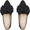 imageSweatyRocks Womens Bow Knot Pointed Toe Flat Shoes Comfortable Outdoor Dressy ShoesBlack
