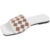 imageSweatyRocks Womens Open Toe Slide Sandals fashion Slides Plaid Slip On Flat SandalsWhite