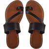 imageSweatyRocks Womens Open Toe Thong Sandals Slip on Toe Ring Flat Sandals Beach Summer Slide SandalsBlack