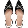 imageSweatyRocks Womens Rhinestone Pointed Toe Flats Sparkly Bow Decor Flats Dress ShoesBlack