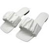 imageSweatyRocks Womens Ruched Slide Sandals Square Open Toe Outdoors Flat Sandals SlippersWhite