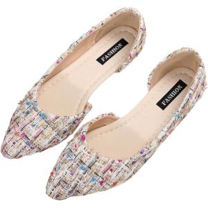 imageSweatyRocks Womens Pointed Fat Shoes Dressy Comfortable Office Shoes Closed Toe SandalsMulti