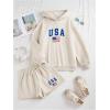 imageSweatyRocks Womens 2 Piece Fall Outfits Sets Oversized Hoodie Fleece Lounge Sets Sweatshirts Shorts SweatsuitsApricot