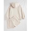 imageSweatyRocks Womens 2 Piece Fall Outfits Sets Oversized Hoodie Fleece Lounge Sets Sweatshirts Shorts SweatsuitsApricot