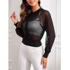 imageSweatyRocks Womens Activewear Long Sleeve Hooded Sheer Mesh Sports Jacket Workout Crop TopBlack