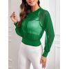 imageSweatyRocks Womens Activewear Long Sleeve Hooded Sheer Mesh Sports Jacket Workout Crop TopGreen