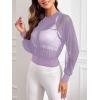 imageSweatyRocks Womens Activewear Long Sleeve Hooded Sheer Mesh Sports Jacket Workout Crop TopMauve Purple