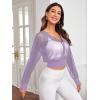 imageSweatyRocks Womens Activewear Long Sleeve Hooded Sheer Mesh Sports Jacket Workout Crop TopMauve Purple