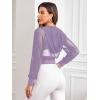 imageSweatyRocks Womens Activewear Long Sleeve Hooded Sheer Mesh Sports Jacket Workout Crop TopMauve Purple