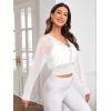 imageSweatyRocks Womens Activewear Long Sleeve Hooded Sheer Mesh Sports Jacket Workout Crop TopSolid White