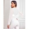 imageSweatyRocks Womens Activewear Long Sleeve Hooded Sheer Mesh Sports Jacket Workout Crop TopSolid White