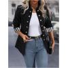 imageSweatyRocks Womens Casual Blazers Button Open Front Lightweight Work Office Suit Jackets BlazerBlack