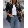 imageSweatyRocks Womens Casual Blazers Button Open Front Lightweight Work Office Suit Jackets BlazerBlack Leopard