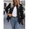 imageSweatyRocks Womens Casual Blazers Button Open Front Lightweight Work Office Suit Jackets BlazerBlack Leopard