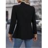 imageSweatyRocks Womens Casual Blazers Button Open Front Lightweight Work Office Suit Jackets BlazerBlack Leopard
