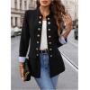 imageSweatyRocks Womens Casual Blazers Button Open Front Lightweight Work Office Suit Jackets BlazerBlack Striped