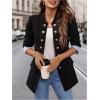 imageSweatyRocks Womens Casual Blazers Button Open Front Lightweight Work Office Suit Jackets BlazerBlack Striped
