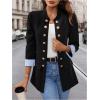 imageSweatyRocks Womens Casual Blazers Button Open Front Lightweight Work Office Suit Jackets BlazerBlack Striped