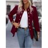imageSweatyRocks Womens Casual Blazers Button Open Front Lightweight Work Office Suit Jackets BlazerBurgundy