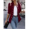 imageSweatyRocks Womens Casual Blazers Button Open Front Lightweight Work Office Suit Jackets BlazerBurgundy