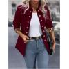 imageSweatyRocks Womens Casual Blazers Button Open Front Lightweight Work Office Suit Jackets BlazerBurgundy