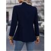 imageSweatyRocks Womens Casual Blazers Button Open Front Lightweight Work Office Suit Jackets BlazerDark Blue