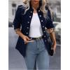 imageSweatyRocks Womens Casual Blazers Button Open Front Lightweight Work Office Suit Jackets BlazerDark Blue