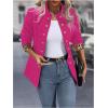 imageSweatyRocks Womens Casual Blazers Button Open Front Lightweight Work Office Suit Jackets BlazerHot Pink