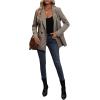 imageSweatyRocks Womens Casual Lapel Blazer Jacket Plaid Double Breasted Gingham Suit CoatApricot