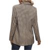 imageSweatyRocks Womens Casual Lapel Blazer Jacket Plaid Double Breasted Gingham Suit CoatApricot