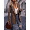 imageSweatyRocks Womens Casual Lapel Blazer Jacket Plaid Double Breasted Gingham Suit CoatCoffee Brown