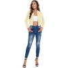 imageSweatyRocks Womens Casual Long Sleeve Solid Zip Up Coat Crop Bomber JacketApricot