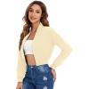 imageSweatyRocks Womens Casual Long Sleeve Solid Zip Up Coat Crop Bomber JacketApricot