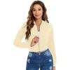 imageSweatyRocks Womens Casual Long Sleeve Solid Zip Up Coat Crop Bomber JacketApricot