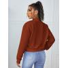 imageSweatyRocks Womens Casual Long Sleeve Solid Zip Up Coat Crop Bomber JacketBrown