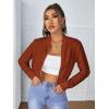 imageSweatyRocks Womens Casual Long Sleeve Solid Zip Up Coat Crop Bomber JacketBrown