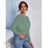 imageSweatyRocks Womens Casual Long Sleeve Solid Zip Up Coat Crop Bomber JacketDusty Green